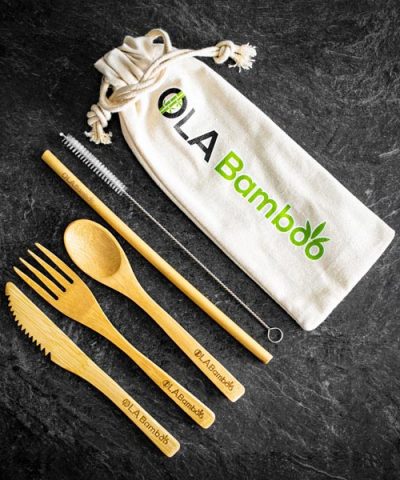 Portable cutlery set with case