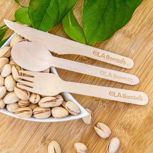 Biodegradable fork, knife and spoon