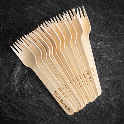 fourchettes en bois compostables
