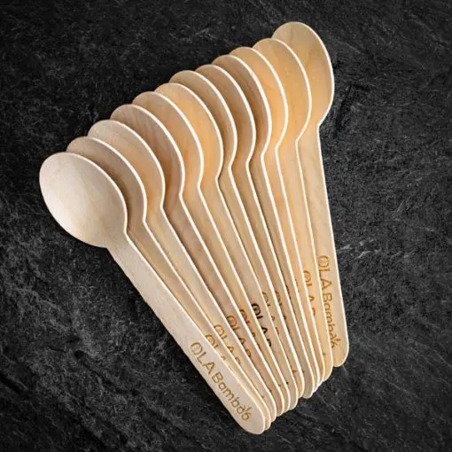 Disposable wooden spoon